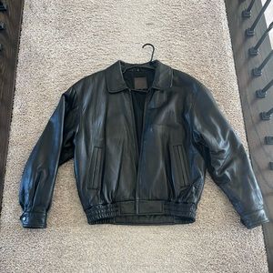 100% lamb leather bomber jacket